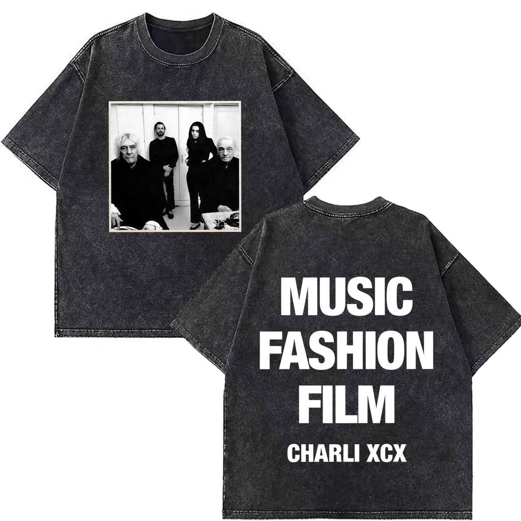 CHARLI XCX Album Music, Fashion, Film Tour 2026 Print T-shirt Men Women Cotton Casual Loose Vintage Washed T Shirt Streetwear