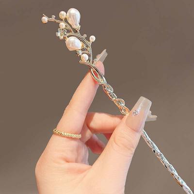 Vintage Chinese Style Artificial Pear Hair Sticks for Women Girls Fashion Classic Hanfu Headwear Wear Daily Holidays Jewelry