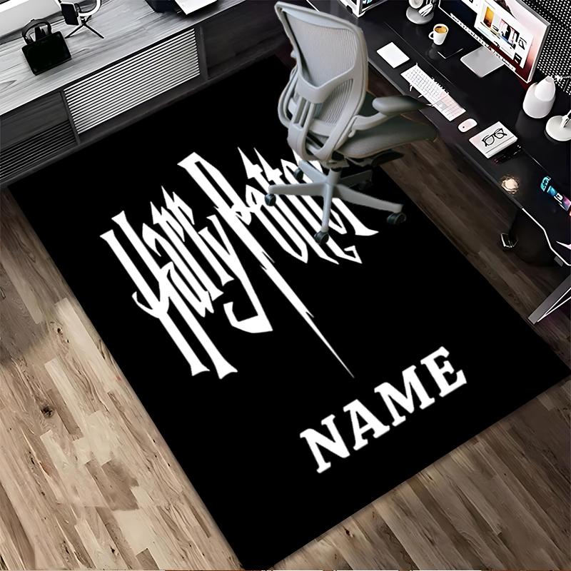 Custom Name Harry Potter Living Room Non-Slip Area Rug Soft Carpet for Bedroom Kids Playroom Sofa Office Home Decor Doormat