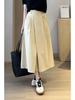 Versatile Wrinkle-Resistant Asymmetrical Solid Color Half Skirt for Women