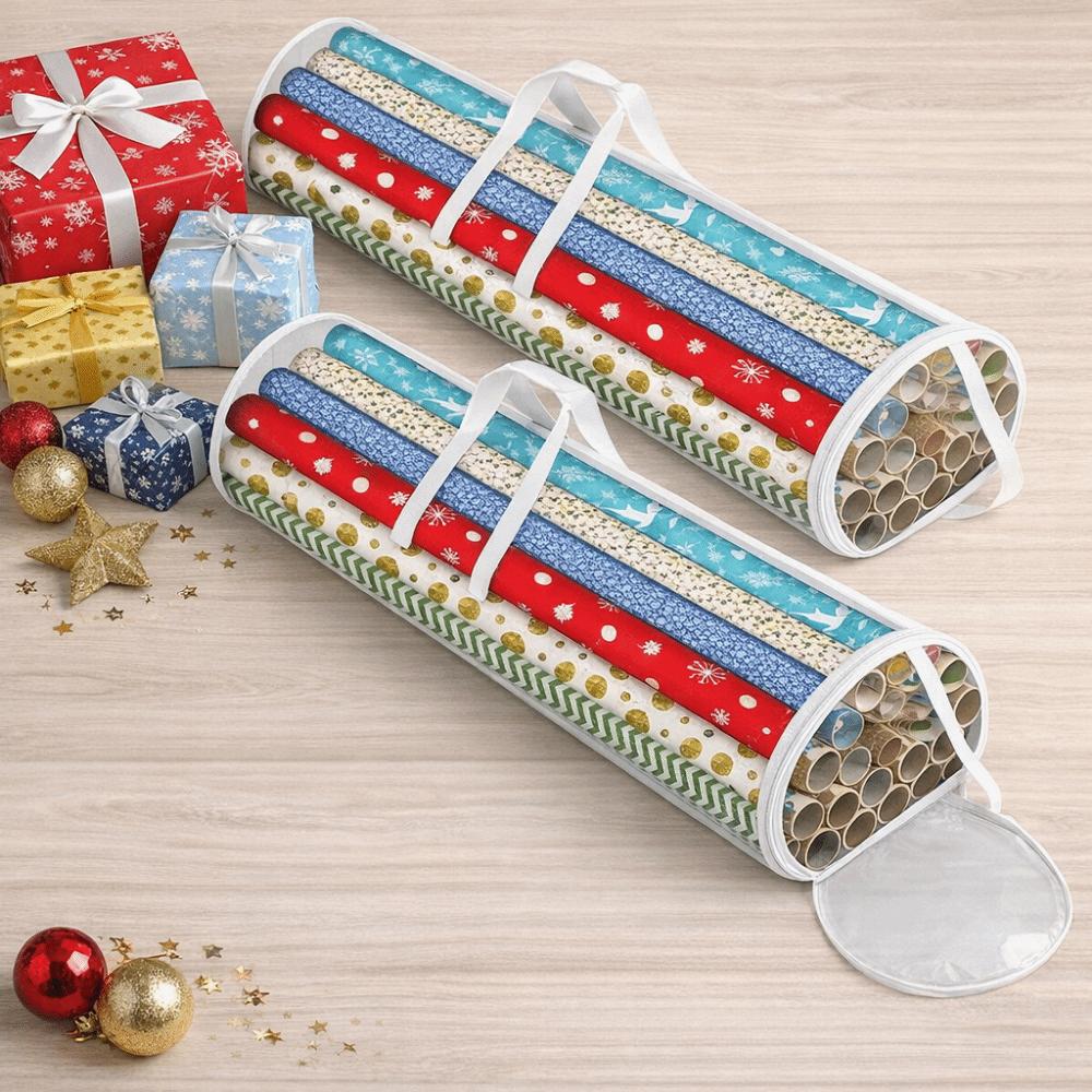 Zylinder-Verpackungspapier-Aufbewahrungstasche Große Kapazität Wasserdicht Geschenkpapier-Aufbewahrungstasche Transparenter PVC-Geschenkpapierrollen-Organizer