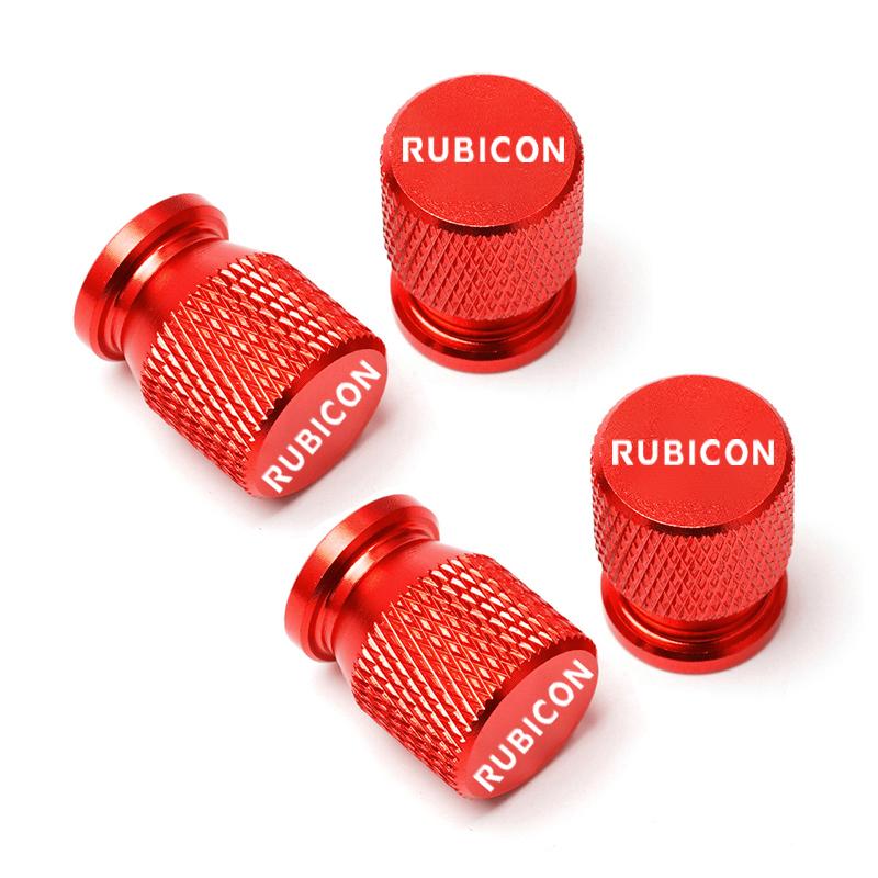For Jeep Rubicon 4pcs Car Wheel Tire Valve Caps Tyre Stem Covers Airdust Waterproof Accessories