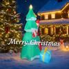 6.89FT Inflatable Toy Christmas Tree Decoration Set Santa Penguin Gift Box Xmas Yard Supplie LED Xmas Home Ornament Festive Gift