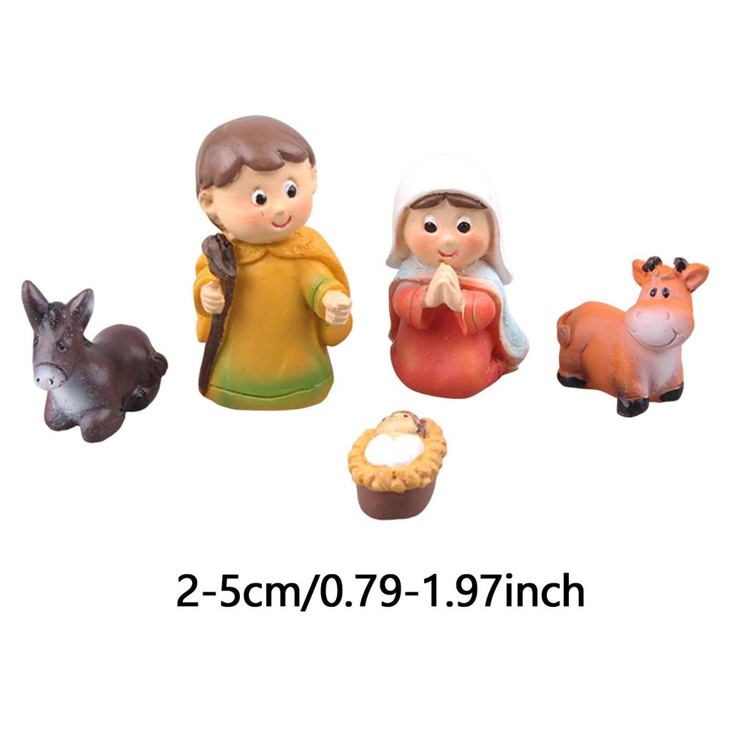 Resin Holy Family Figure Christmas Nativity Scene Figurine Religious Ornament Jesus Birth Sculptures Decoration