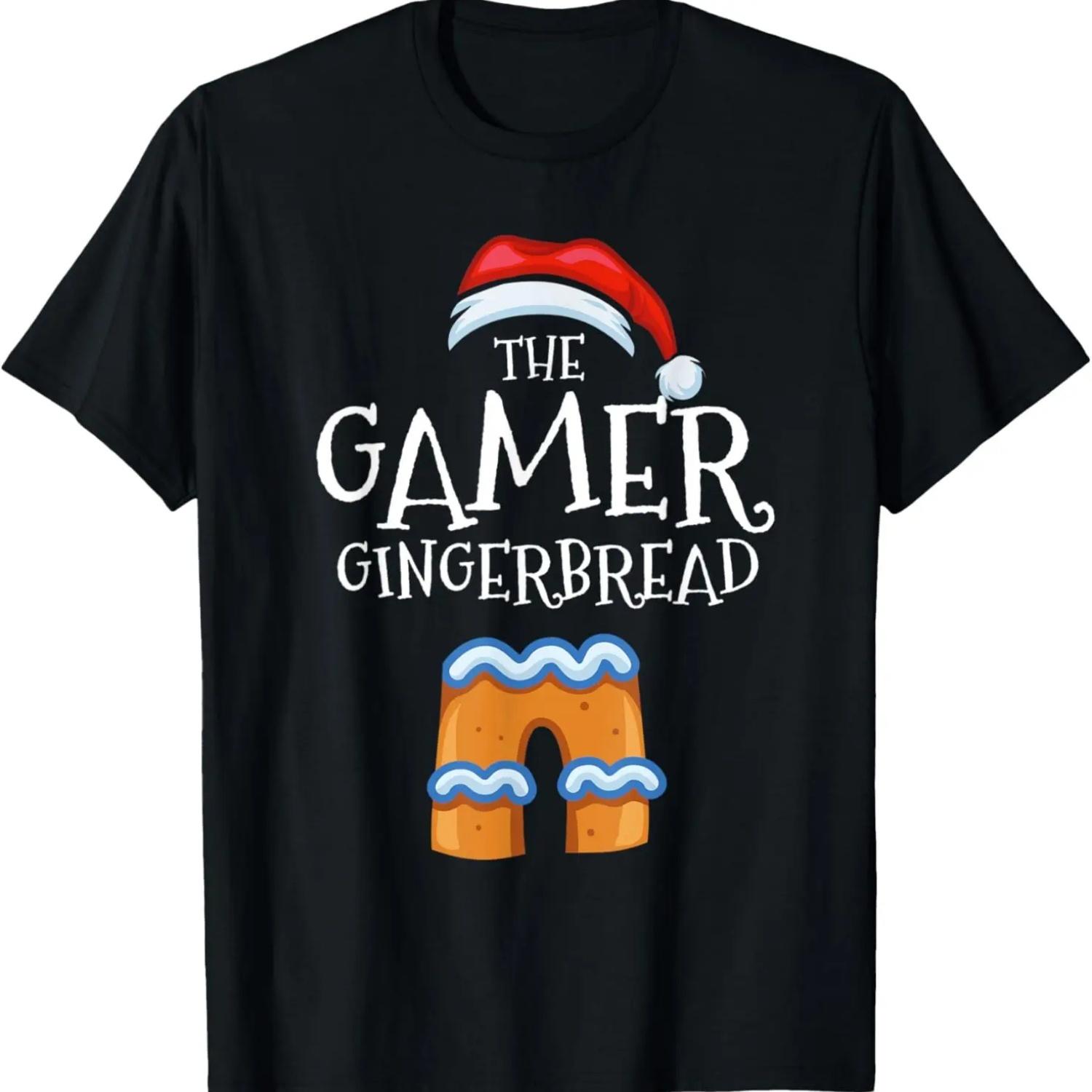 Gamer Gingerbread Family Matching Group Christmas Gift T-Shirt S чёрный