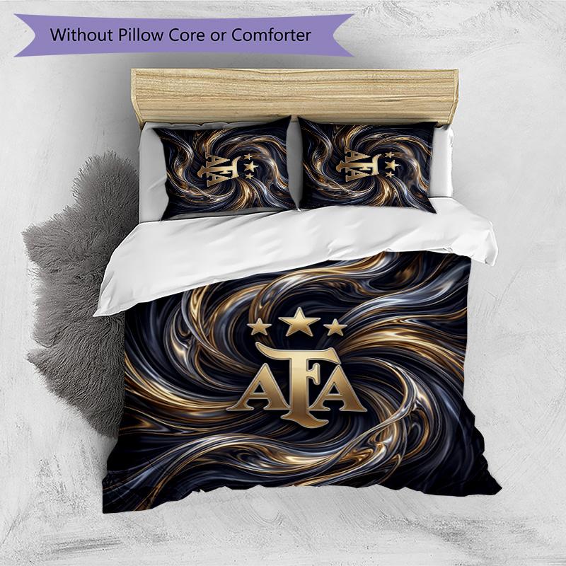 Argentina Football Printed Bedding 3 Piece Set Cozy Breathable Bed Cover Set As Housewarming Holiday Gift