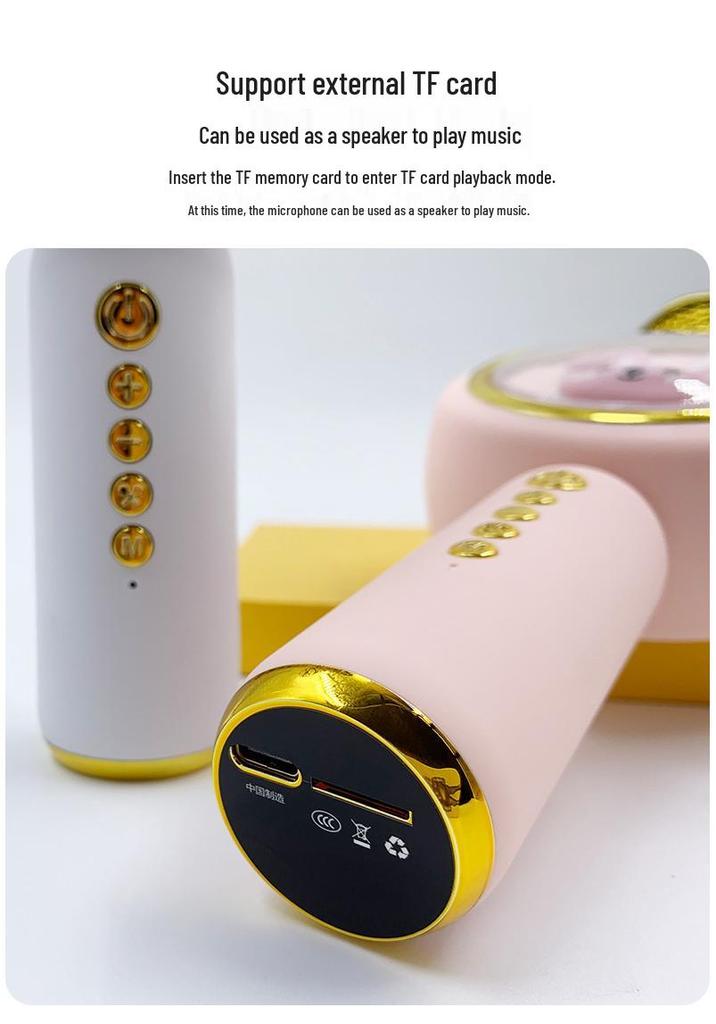 All-in-One Wireless Karaoke Bluetooth Speaker & Microphone for Children's Home Use