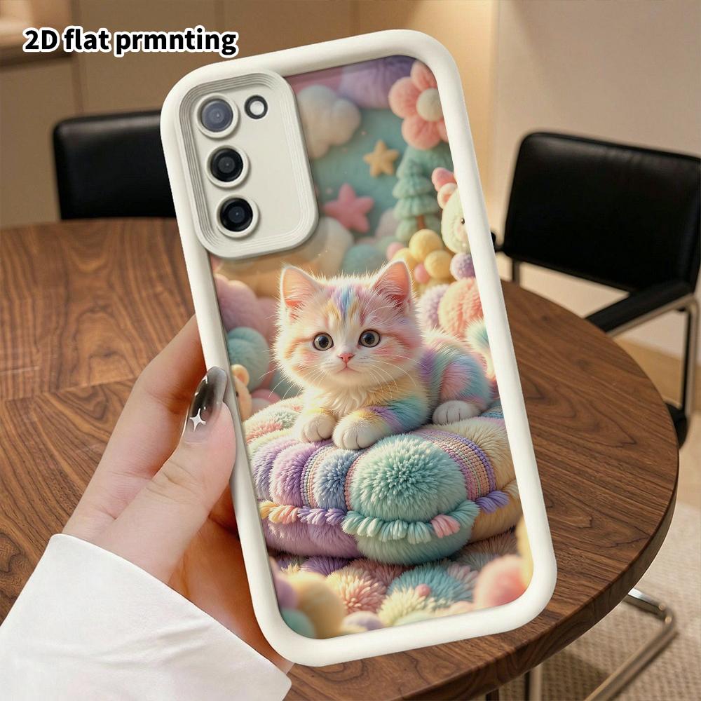 Phone Case: 2D flat, fits Samsung Galaxy A34 A35 M05 M06 S20 S22 S21 FE Plus 5G, rainbow little cat, perfect holiday gift for Christmas and Halloween