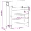VidaXL Armoire à chaussures gris béton bois d'ingénierie, armoire de rangement de chaussures, support à chaussures, unité de 840425