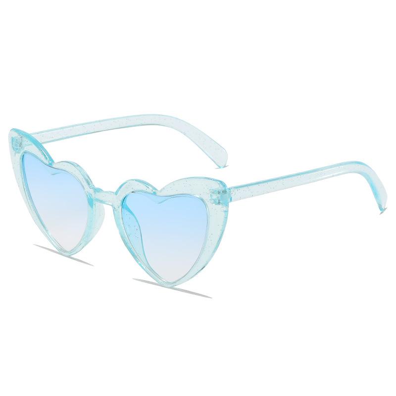Retro Fashion Peach Heart Sunglasses Women Brand Sun Glasses Gradient Lens Simple Wide Leg Design Unisex Female Shades Uv400