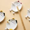 Kitchen Storage Organizer Cat Design Ceramic Utensil Rack Stove Holder Spoon Rest Pot Lid Stand