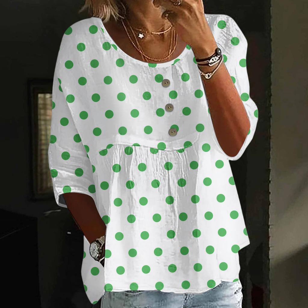 Linen Shirts For Women 3/4 Sleeve Button Down V Neck Summer Tops Dressy Casual Cute Shirts