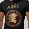 Ares Ancient Greek God of War and Battle Corinthian Helmet Symbol T-Shirt