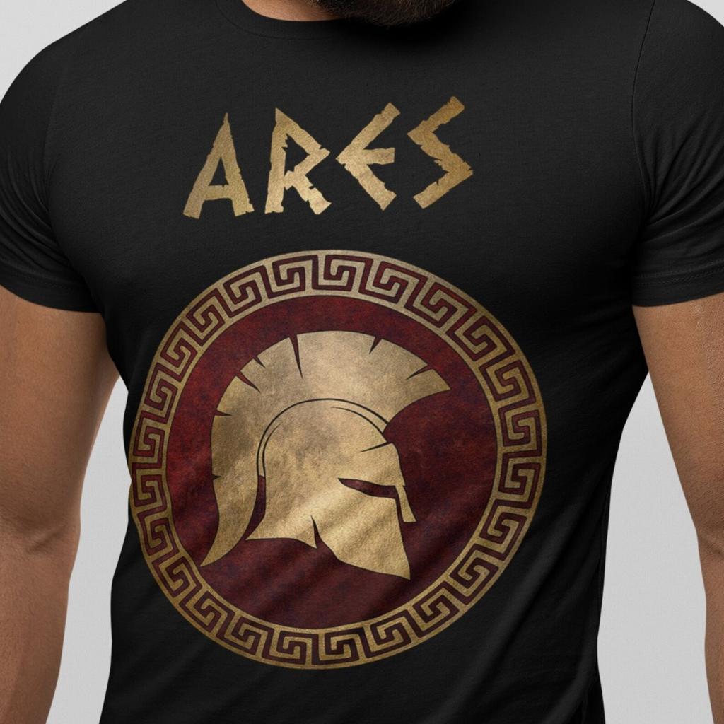 Ares Ancient Greek God of War and Battle Corinthian Helmet Symbol T-Shirt