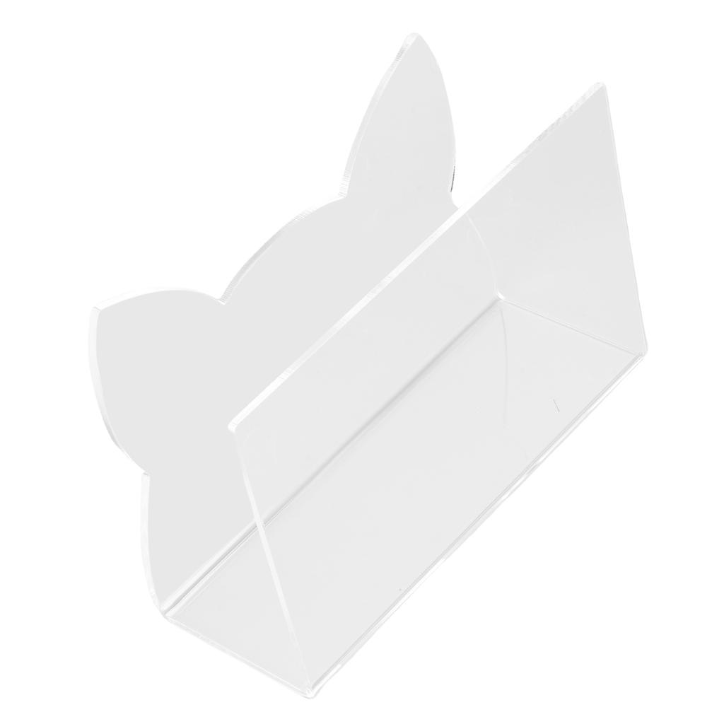Acrylic Mail Holder Clear Mail Organizer Countertop Letter Envelope Holder for Desk Mail Sorter Letter Stand for Home Office School Cat Shape