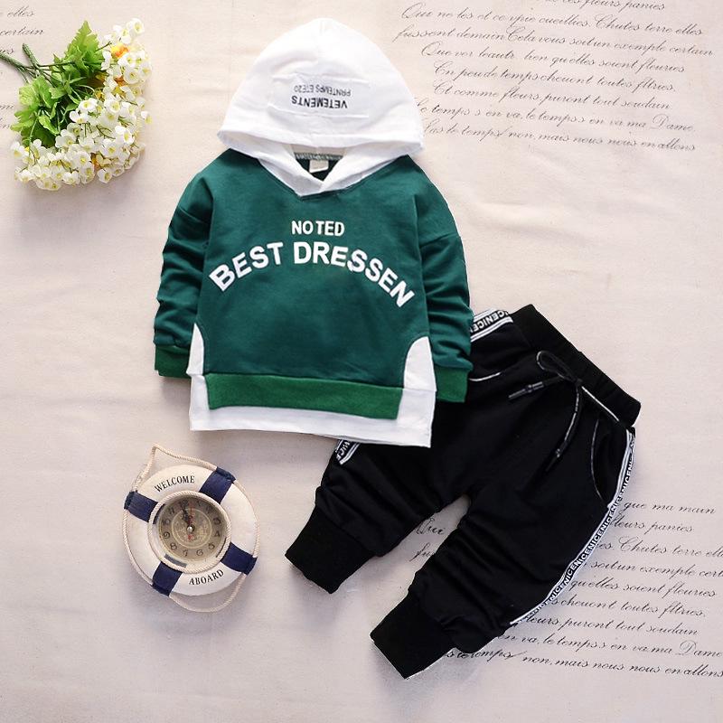 Spring & Autumn Casual Baby Sweater Letter Hoodie & Trousers Set, 1-5 Years