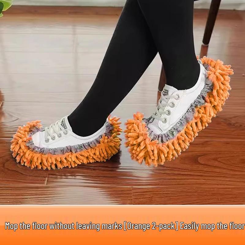 

Removable Washable Chenille Floor Cleaning Slippers - Lazy Person Mop Covers
