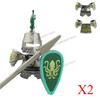 Medieval Military Soldiers Figures MOC Building Blocks Castle Black Eagle Wolf Octopus Griffin Ancient Knight Waffen Bricks Toys