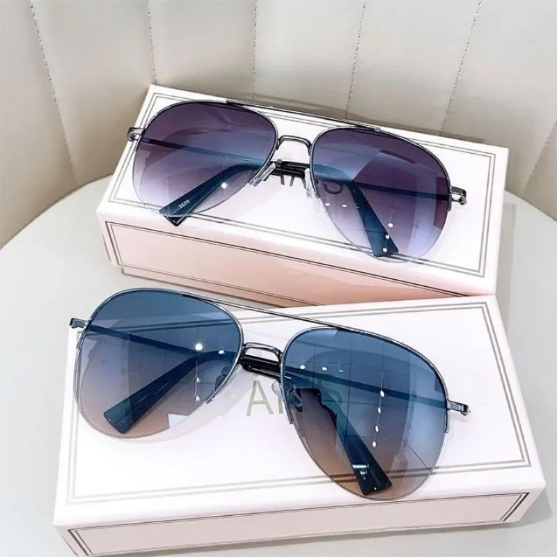 Fashion Gradient Sunglasses for Men Big Frame Pilot Sun Glasses Brand Design Anti-reflective Lunette eil Homme Oculos