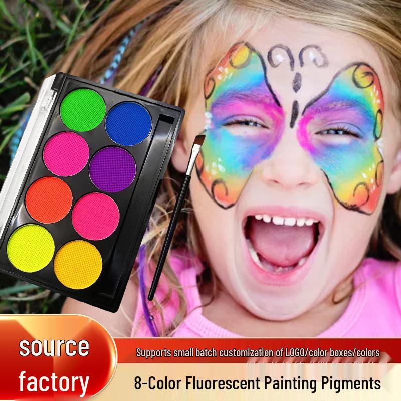 

Fluorescent Face Paint Kit: 8 Quick-Dry, Water-Soluble Colors for World Cup Fans