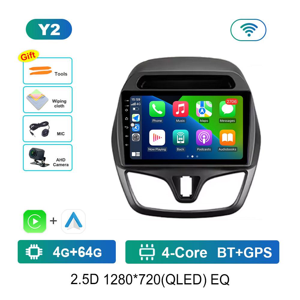 Auto Video Multimedia Player DSP Stereo 2.5D Bildschirm für Chevrolet Spark Beat 2015 - 2017 Navigation GPS Android 14 System WiFi