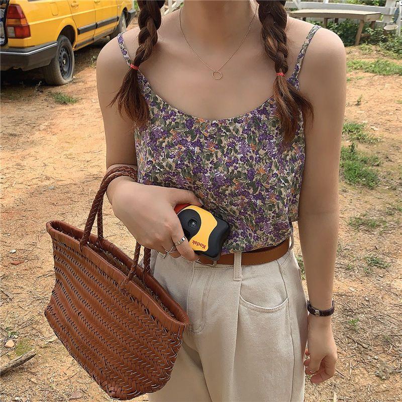 

Летняя новая майка-комбинезон сексуальная цветочная свободная верхняя одежда подтяжки 3XL фиолетовый