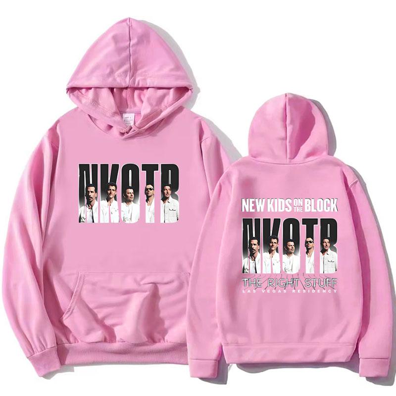 

Худи с символикой группы NEW KIDS ON THE BLOCK (NKOTB), толстовки The Right Stuff Las Vegas с длинным рукавом, мужские пуловеры с капюшоном, унисекс. XS розовый