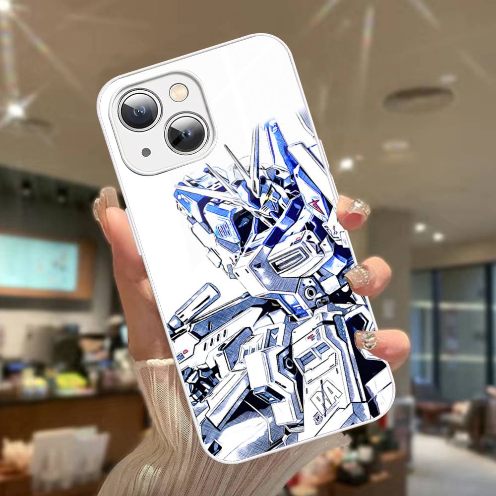 Cartoon G-Gundams For IPhone 14 13 12 Mini 11 Pro XS Max X XR 14 Plus Tempered Glass Cover