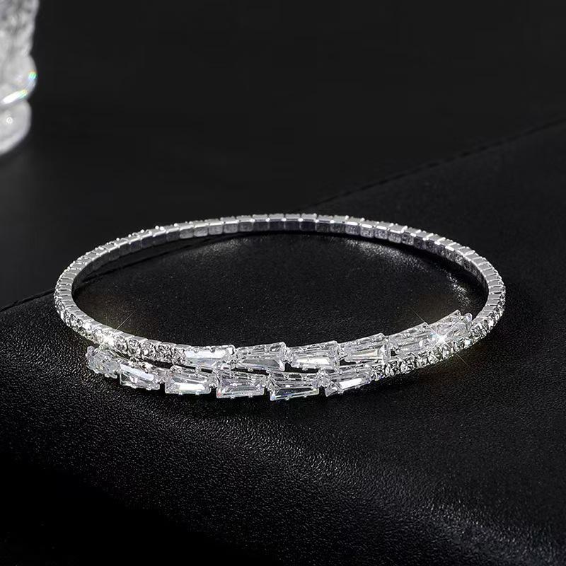 Zircon Bow Open Bangle: Stylish and Versatile Bracelet for Women