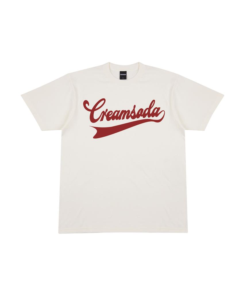 CREAM SODA LAB [2Pack] Authentic Logo Short Sleeve T-Shirt Ivory (Burgundy) White (Black)