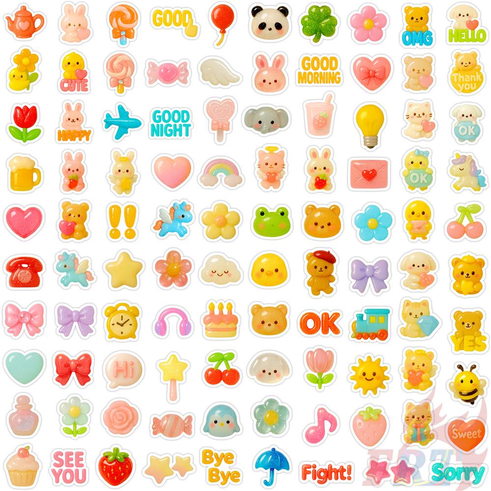 120Pcs/Set 3D Funny Candy Color Styles Art . Kids Rewards Mini Diary Manual Stickers DIY Scrapbooks Album Decor Decals Stickers