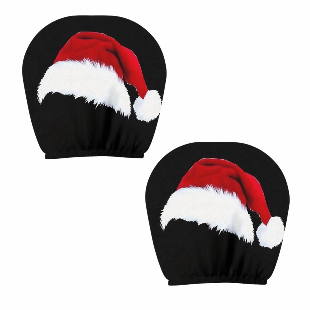 2Pcs Elastic Car Headrest Cover Soft Car Head Pillowcase Christmas Decoration