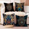 Klassieke Hamsa Kussensloop Zacht Pluche Stof Dubbelzijdig Bedrukt Bankkussenhoes voor Alle Seizoenen Woondecoratie Cadeau