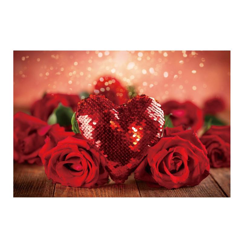 Red Rose&Heart Backdrops for Wedding Valentine's Day Birthday Party Background