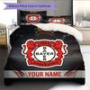 Custom Name Bayer 04 Leverkusen2 Pattern Bedding Quilt Set  Home Decoration  Gift (1 * Duvet Cover + 2 * Pillowcase  Without Core)