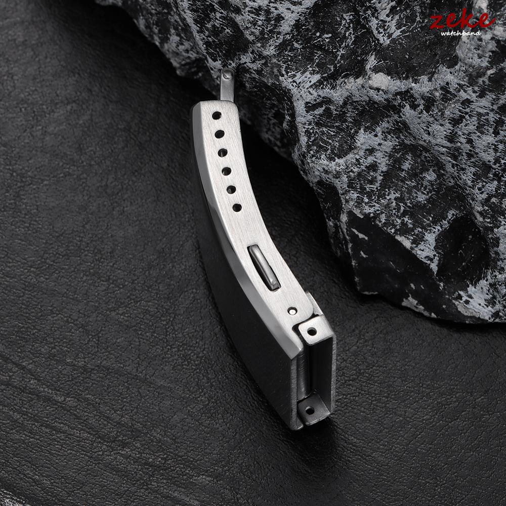 Extended Fold Solid Watch Buckle for Seiko 18mm 20mm 22mm Silver Double Push Safety Milled Clasp Stainless Steel Watchband Clasp