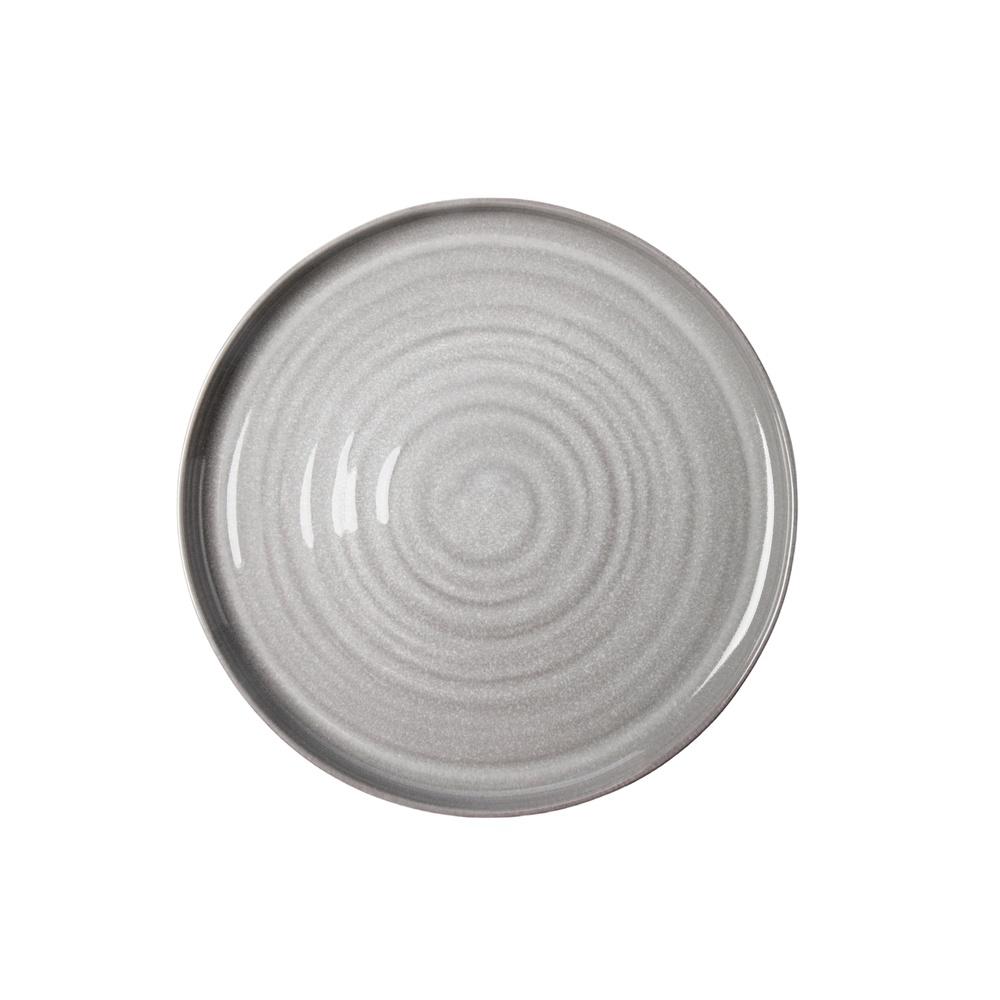 (2 Pack -Collins Grey Stoneware Round Salad Plate