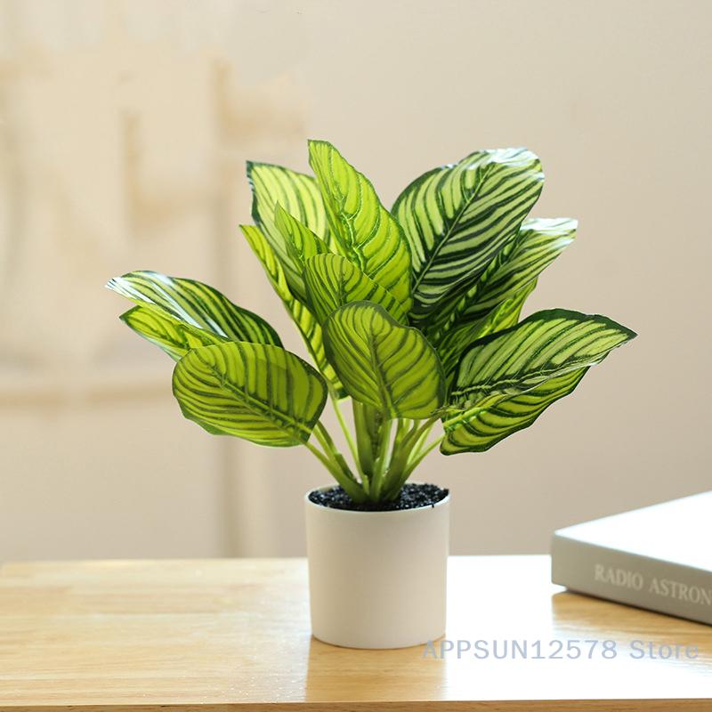Fake Flowers And Leaves Green Plant Bonsai Creative Indoor Simulation Flower Artificial Plant Simulation Pot
