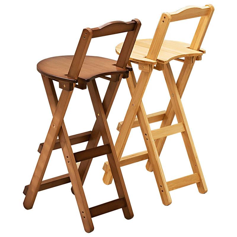 1 Stück Massivholz einfacher klappbarer tragbarer Barstuhl Hochstuhl hochwertiger Stuhl mit Rückenlehne Wohnzimmerstuhl für Zuhause Café-Stuhl