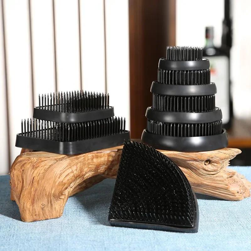 Japanese Ikebana Kenzan Floral Brass Needle Long Rround Fixed Base Holder Flower Arrangements Floral Pin Prong Tools
