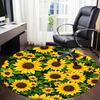 1pc Sunflower Field Office Round Area Rug, Under Office Chairs Bedroom Living Room Home Decor, Room Deco
