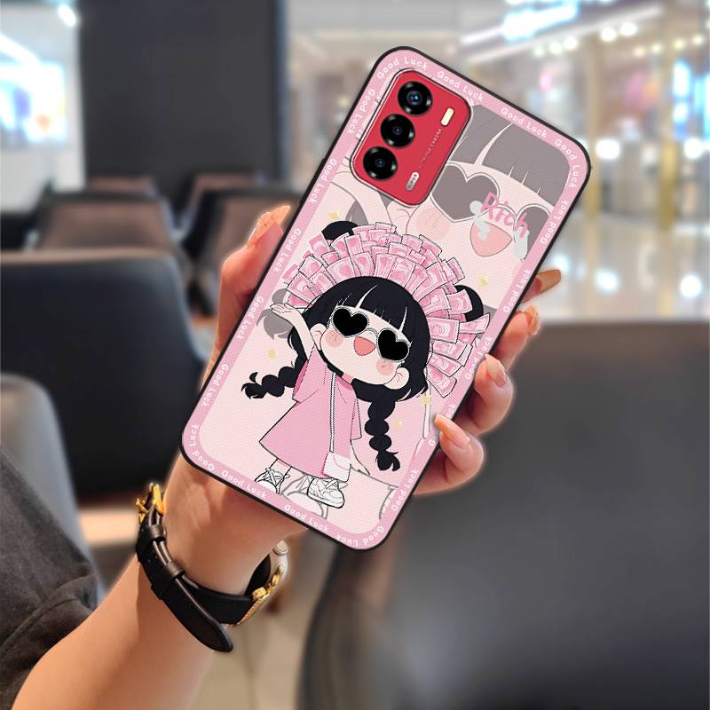 Graffiti Phone Pouch Phone Case For ZTE Blade V40 Vita/A72 Soft case Full wrap Back Cover Cute Animals Anti-knock TPU