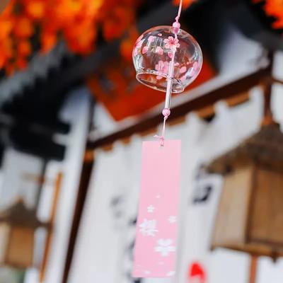 Japonské větrné zvonky Skleněný větrný zvonek Závěsný na okno Větrná hudba Závěsné přívěsky na zahradu Venkovní dekorace Dekorace místnosti