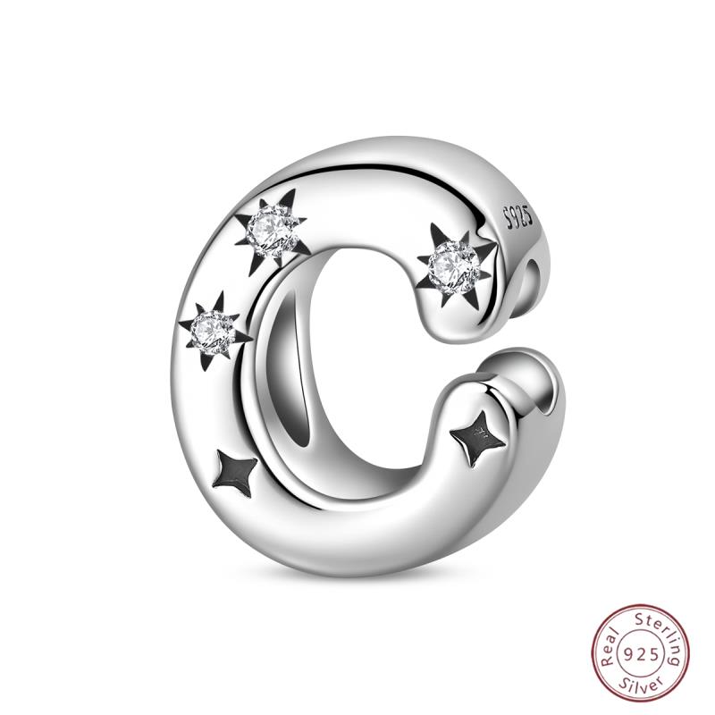 New Copper 26 Alphabet A-Z Charms Star Letter Beads Suitable For Diy Bracelet Women Jewelry Making