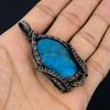Neon Blue Apatite Gemstone Pendant 999 Copper Wire Wrapped Jewelry, Handmade Antique Pendant Jewelry, Gift For Mother