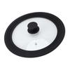 Round Glass Pot Lid Heat Resistance Silicone Rim Universal Kitchen Pan Cover for 24cm 26cm 28cm