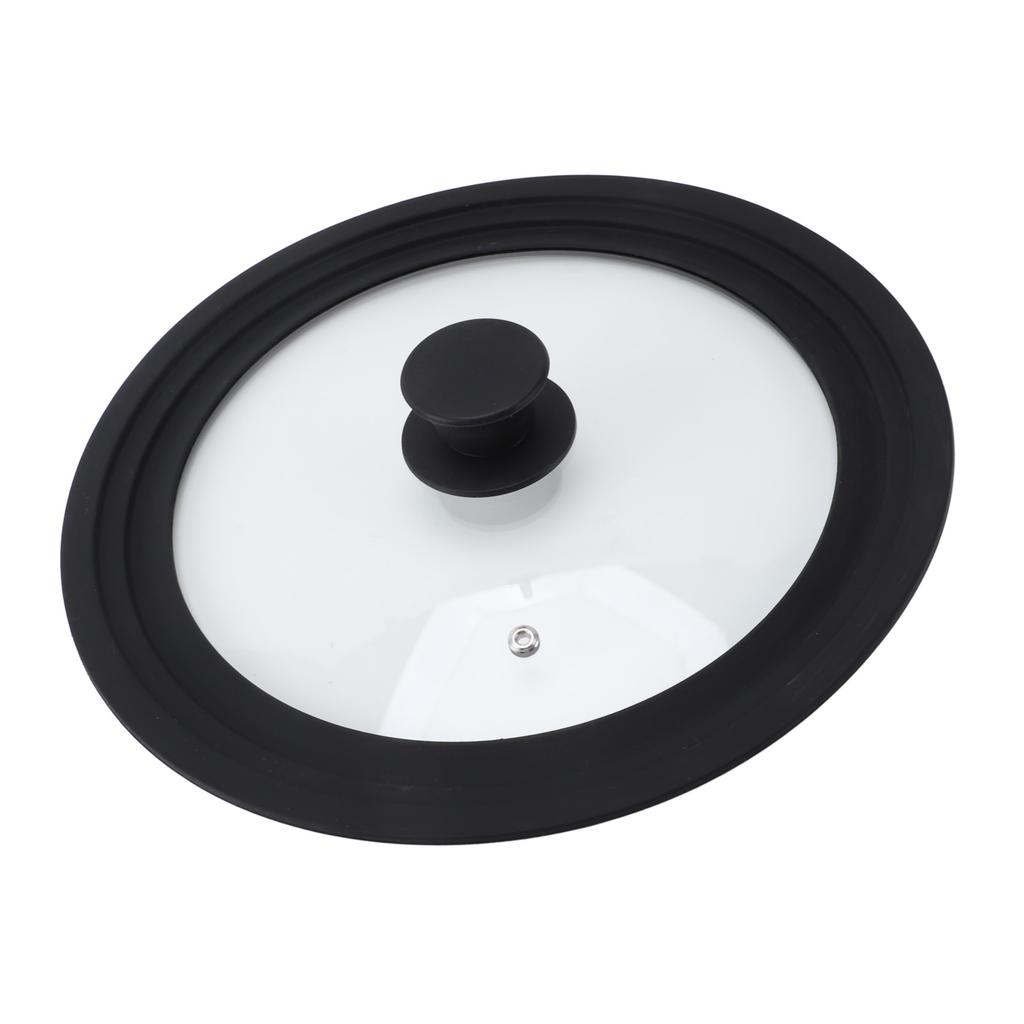 Round Glass Pot Lid Heat Resistance Silicone Rim Universal Kitchen Pan Cover for 24cm 26cm 28cm