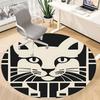 1PC Cat Pattern Office Round Area Rug, Mat Suitable For Office, Under Office Chairs Bedroom Living Room Home Decor, Room Deco