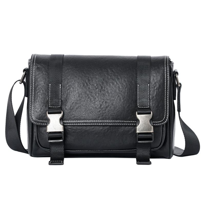 Genuine Leather Crossbody Bag Men's Cross Flap Large Capacity Shoulder Bun Top Layer Cowhide Fashion Car Sewing Men's Bag