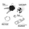 5 SETS Security Lock Metal Alloy Cylinder Cabinet Locker Cam Lock With 2 Keys Security Mailbox Lock Cabinet Drawer Cam Lock 18mm
